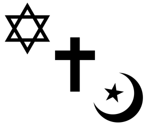 Religious symbols of Judaism, Christianity and Islam
